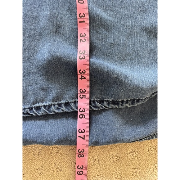 Anthropologie Pilcro Chambray Tunic Dress XS Embroidered Tencel Denim Western - Picture 12 of 12